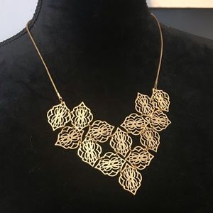 Vera Bradley gold tone bib necklace